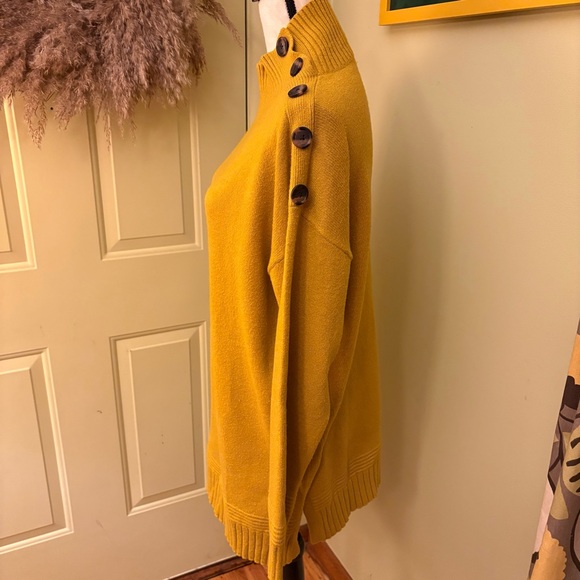ANTHRO Mustard Button-Detail Sweater size L - Picture 3 of 10